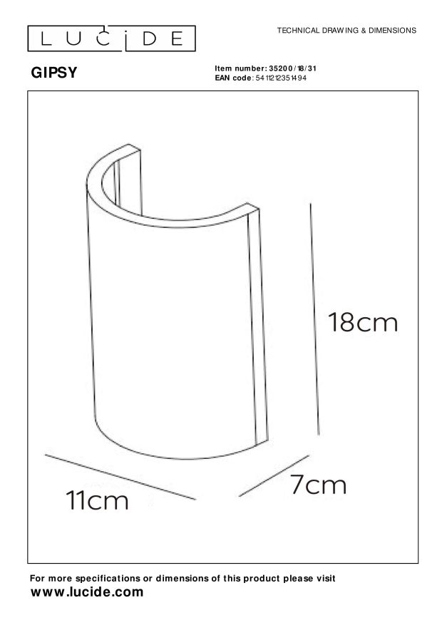 Lucide GIPSY round parede - Image 5