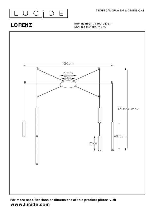 Lucide LORENZ lustre2 castanho - Image 8