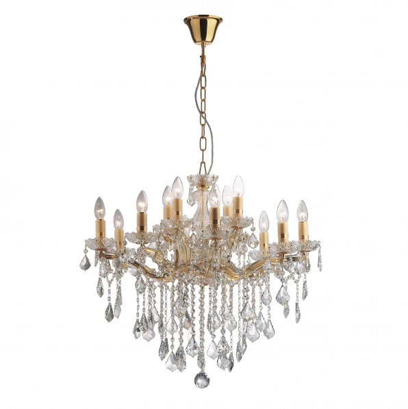 Lustre FLORIAN SP12 transparente/ouro - Image 2
